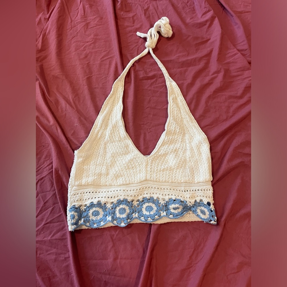 Hollister crochet halter top size large